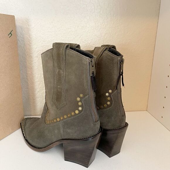 Zadig & Voltaire Cara pointed suede boots in khaki size FR 40/US 9 NEW $798 - Picture 8 of 14
